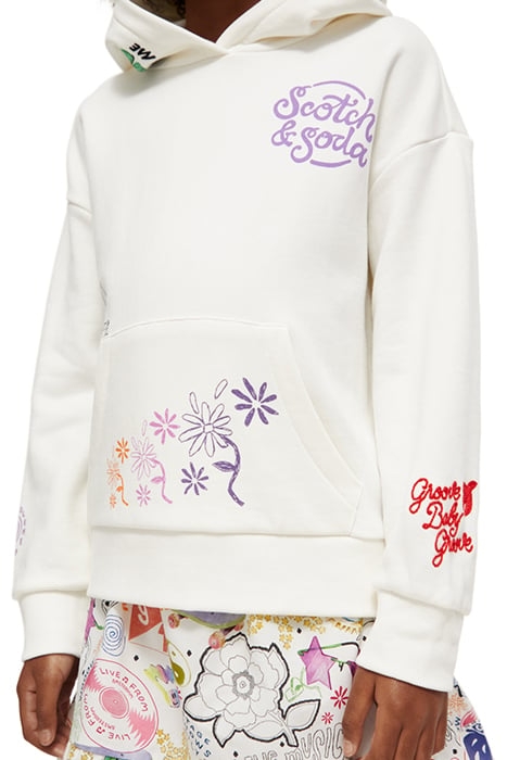 LOOSE-FIT ARTWORK HOODIE OFF WHITE 6