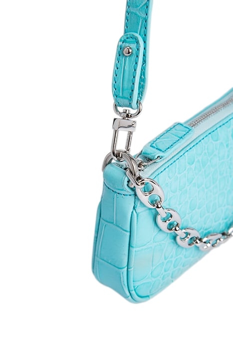 MINI AQUA BLUE CROCO EMBOSSED LEATHER 2