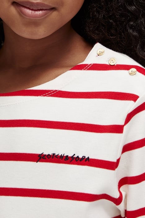 LONG-SLEEVED YARN-DYED STRIPE T-SHIRT AMP RED 6