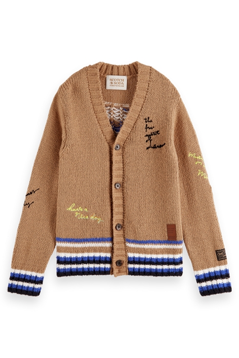 INTARSIA CARDIGAN CAMEL 4