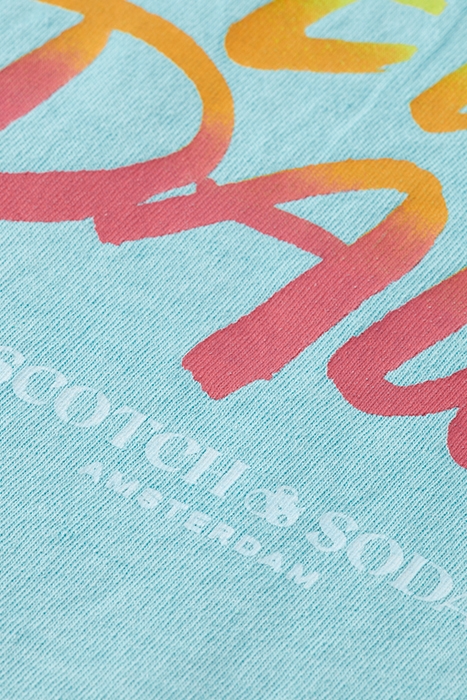 REGULAR FIT ARTWORK T-SHIRT IN ORGANIC COTTON TOPAZ 7