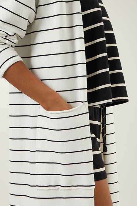 LONG CARDIGAN STRIPE ECRU/BLACK 7