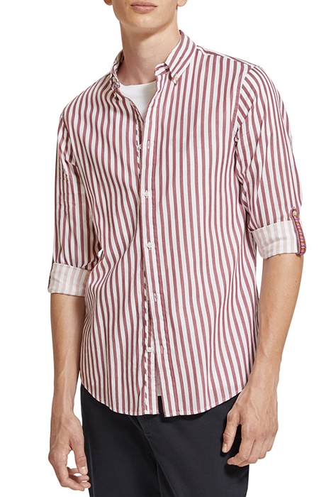 REGULAR FIT STRIPED SHIRT JAM WHITE STRIPE 1