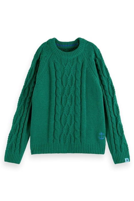 CHENILLE CABLE KNIT DEEP GREEN 4