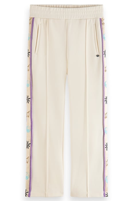 WIDE LEG EMBROIDERED SIDE PANEL SWEATPANTS OFF WHITE 4