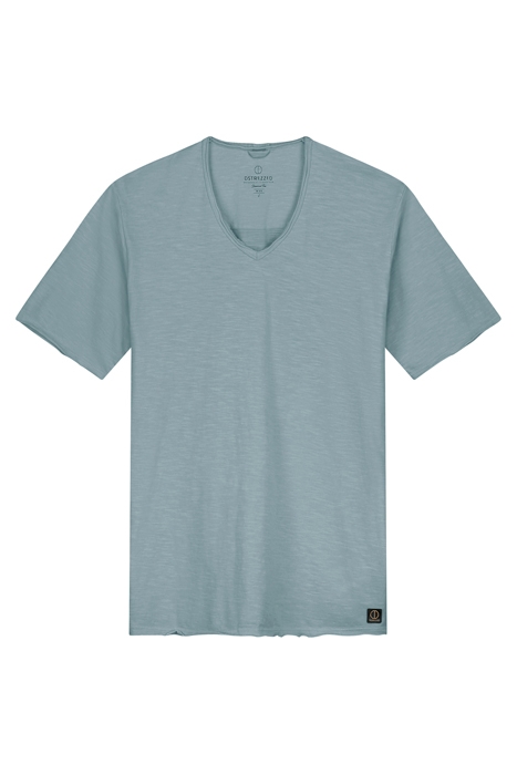 BASIC V-NECK TEE SLUB JERSEY STORMY SEA 3