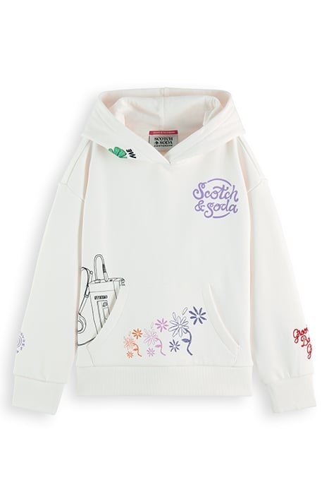 LOOSE-FIT ARTWORK HOODIE OFF WHITE 4