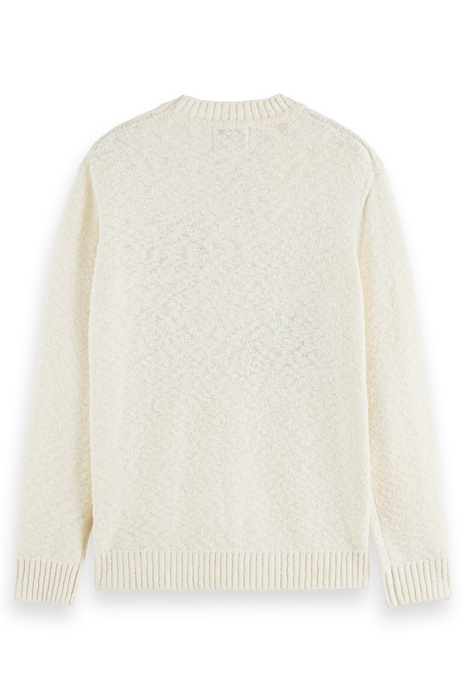 COTTON-BLEND BOUCLE PULLOVER WITH ARTWORK STONE 5