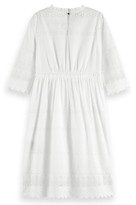 MIDI BRODERIE ANGLAISE DRESS OFF WHITE 5
