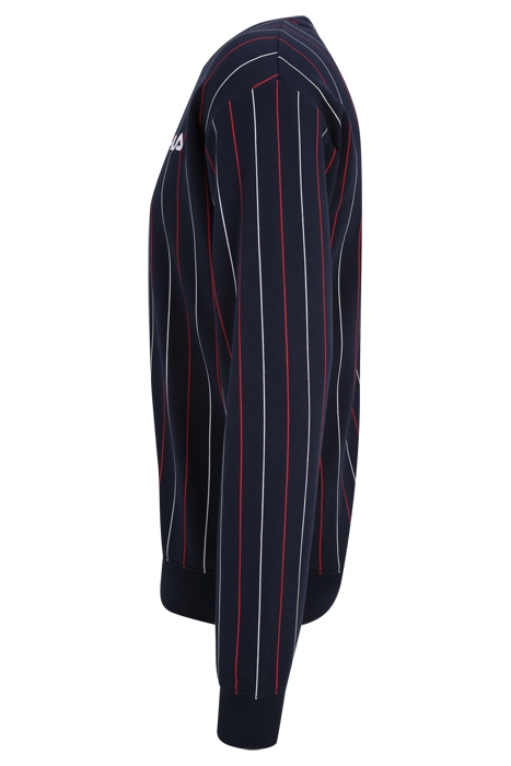 LOBITO PINSTRIPED CREW SWEAT BLACK IRIS/TWO COLOR STIPED 7