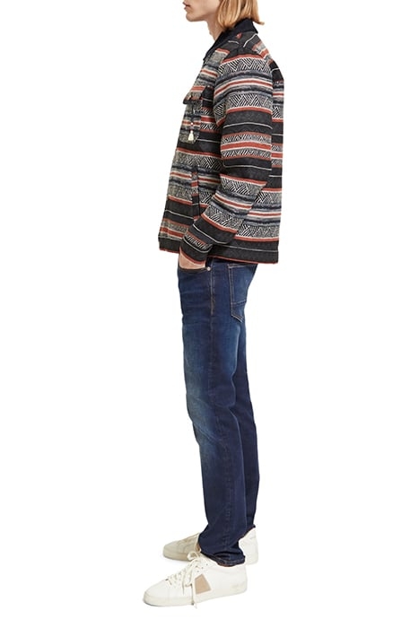 COTTON-BLEND JACQUARD TRUCKER JACKET NIGHT MULTICOLOUR STRIP 6