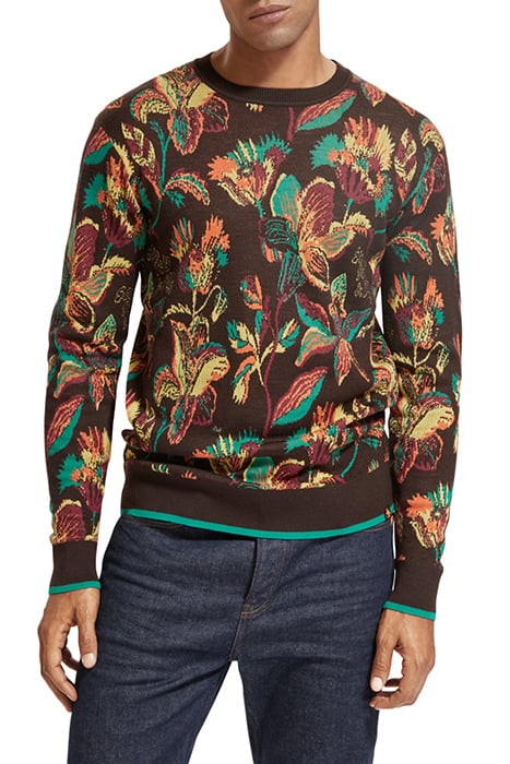 REGULAR FIT CREW NECK MERINO JAQUARD IN ORGANIC COTTON WILDF 1