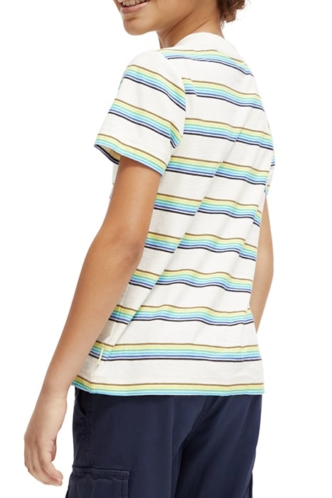 RELAXED FIT YARN-DYED STRIPE T-SHIRT IN ORGANIC COTTON ECRU 2