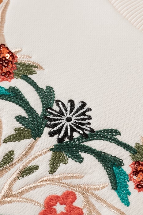 EMBROIDERED NECKLINE SWEATSHIRT OFF WHITE 3