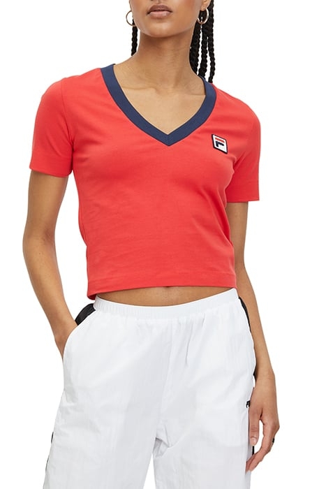 LUDHIANA V-NECK TEE TRUE RED 1