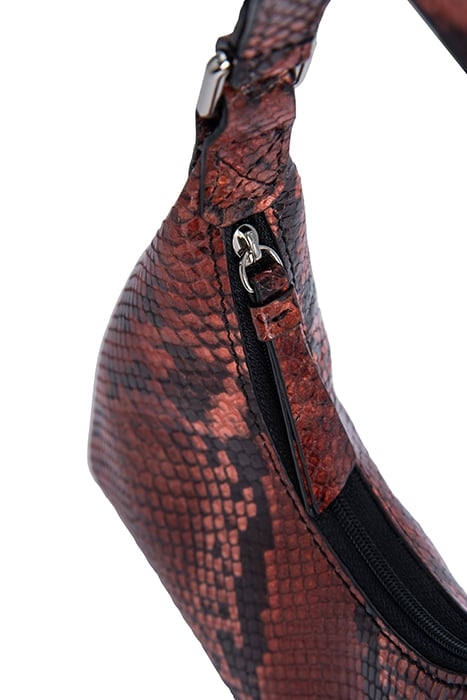 BABY AMBER BURGUNDY SNAKE PRINT LEATHER 2