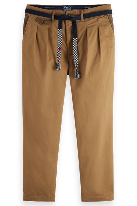 SEASONAL - BARREL-LEG PLEATED TWILL CHINO TAUPE 1