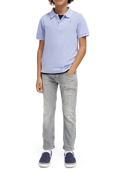 GARMENT-DYED SHORT-SLEEVED PIQUE POLO BLUEBELL 3