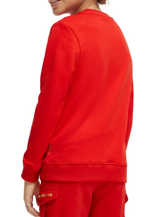 REGULAR FIT LOGO SWEATSHIRT IN ORGANIC COTTON RADIO RED 2