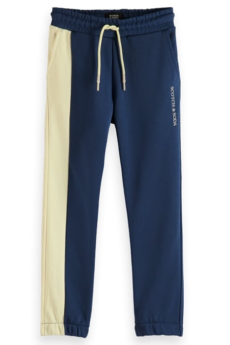COLOUR BLOCK SWEATPANTS IN ORGANIC COTTON STORM BLUE/GLOW CO 5