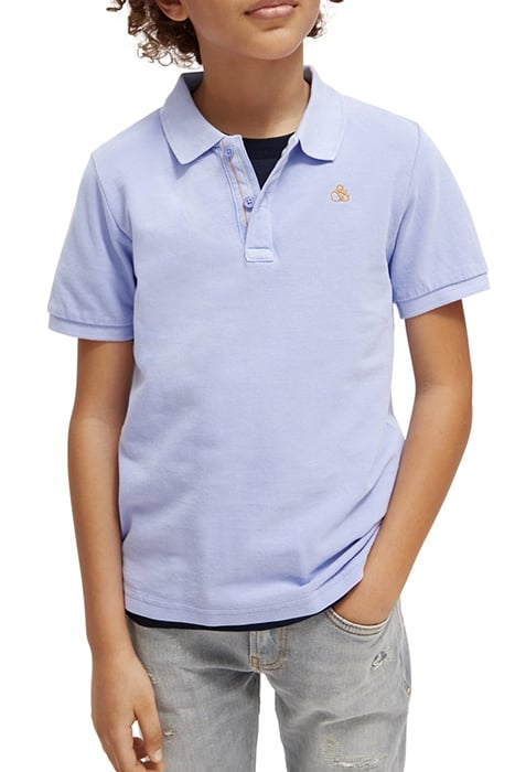 GARMENT-DYED SHORT-SLEEVED PIQUE POLO BLUEBELL 1