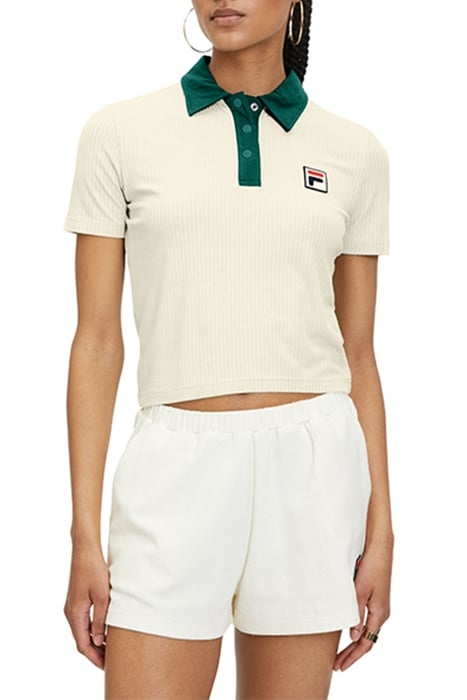 LOOKNOW RIBBED POLO SHIRT ANTIQUE WHITE 1