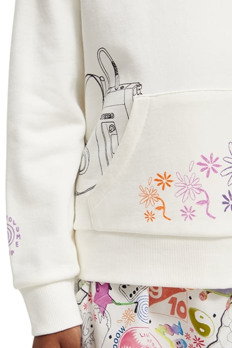 LOOSE-FIT ARTWORK HOODIE OFF WHITE 7