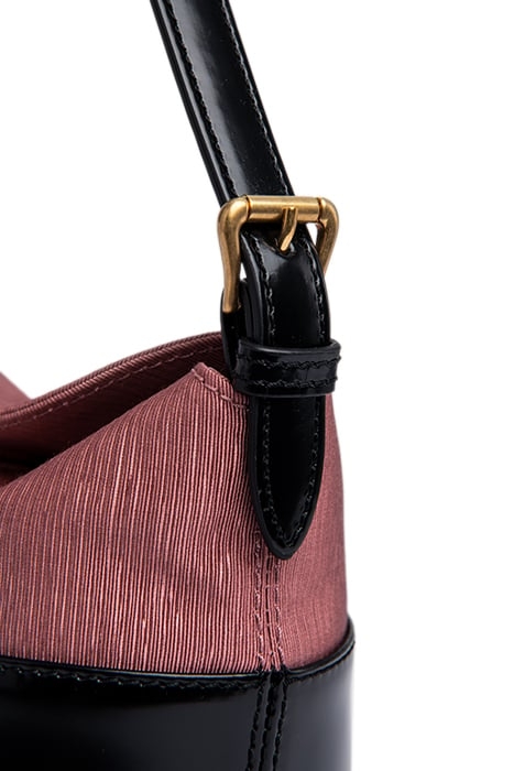 MINI JAMIE BLACK SEMI PATENT LEATHER AND PINK PLISSE 2