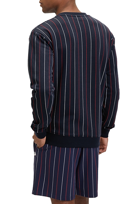 LOBITO PINSTRIPED CREW SWEAT BLACK IRIS/TWO COLOR STIPED 2