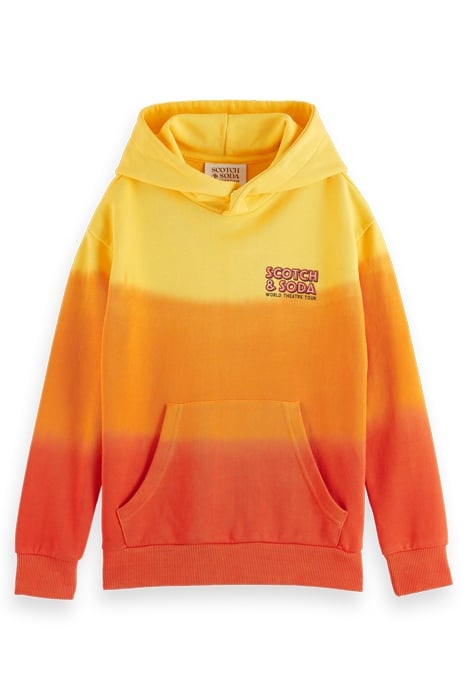 COTTON IN CONVERSION RELAXED-FIT DIP-DYED HOODIE DISCO ORANG 4