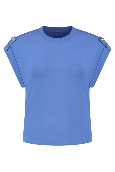 EPAULETTE T-SHIRT BLUE LAGOON 1