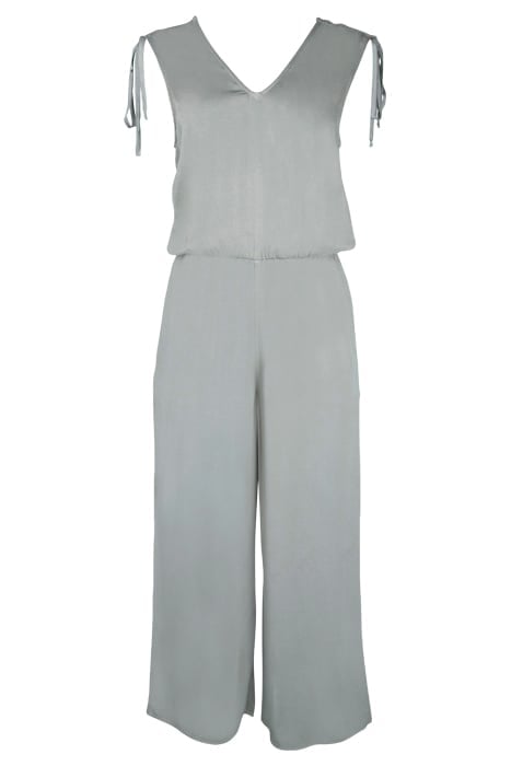 SLEEVELESS GATHERED SHOULDER JUMPSUIT MOSS GREEN 1