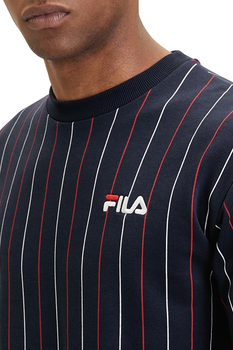 LOBITO PINSTRIPED CREW SWEAT BLACK IRIS/TWO COLOR STIPED 6