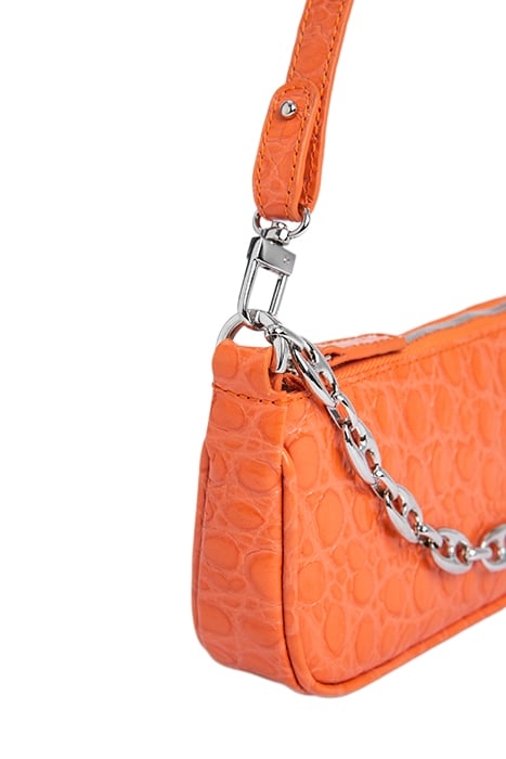 MINI RACHEL PAPAYA CIRCULAR CROCO EMBOSSED LEATHER 2