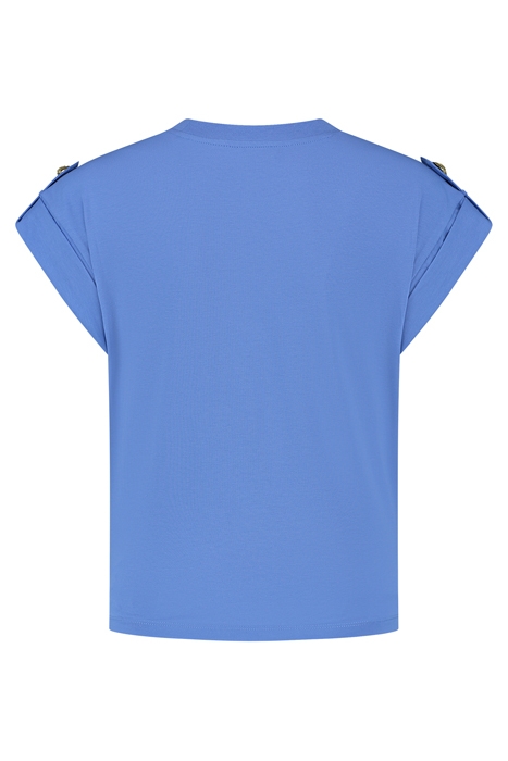 EPAULETTE T-SHIRT BLUE LAGOON 2