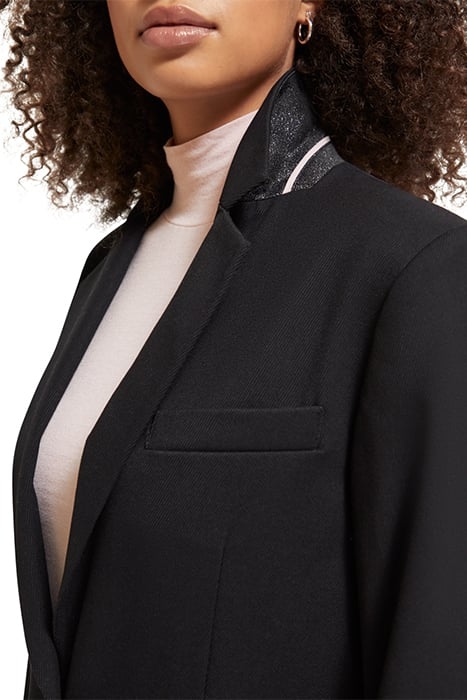 GABARDINE BOYFRIEND SINGLE BREASTED BLAZER EVENING BLACK 8