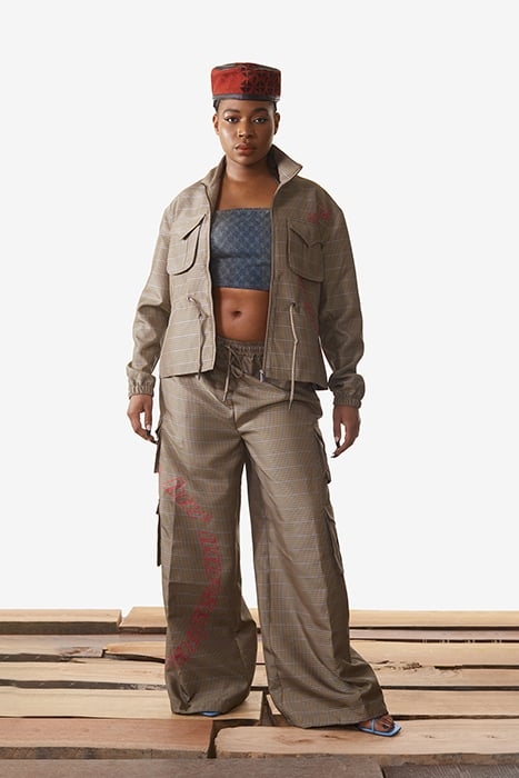 SAND CHECKED KENSINE PANTS SAND CHECK 1