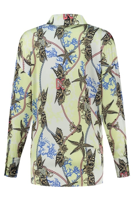 SUKI BLOUSE LIME YELLOW/CORAL 2