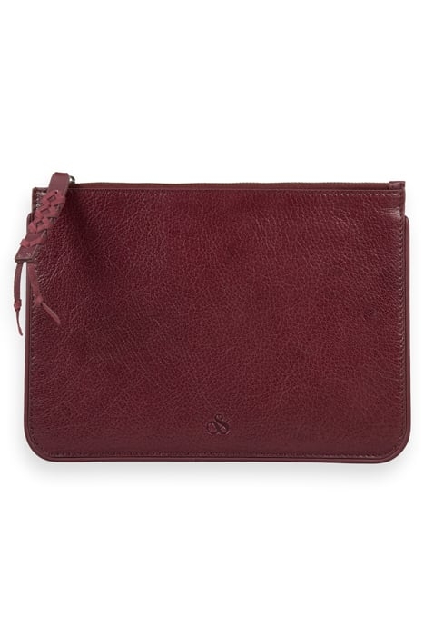 LARGE LEATHER POUCH BORDEAUX 2