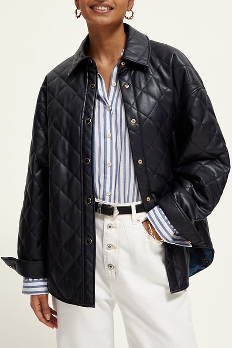FAUX LEATHER QUILTED SHIRT JACKET NIGHT 7
