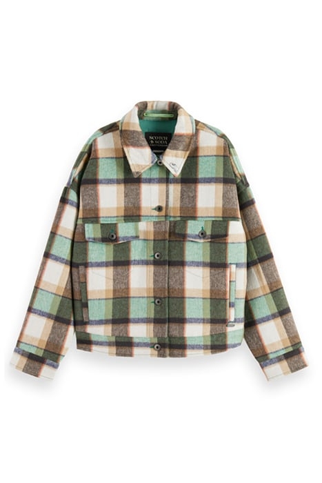 GREEN CHECK SHORT JACKET FROZEN MINT CHECK 4