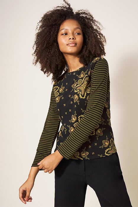 WHISPER TEE BLACK PRINTED 1