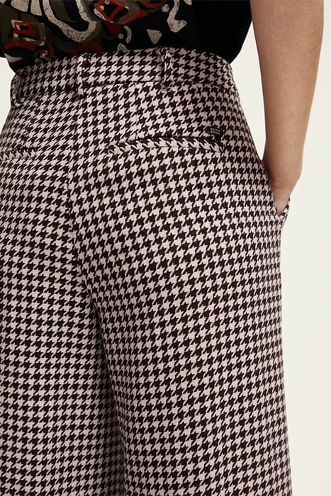 HANA - HOUNDSTOOTH HIGH RISE WIDE LEG PANTS HOUNDSTOOTH PINK 7