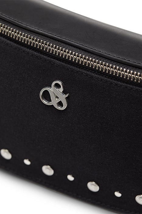 CANVAS+LEATHER BUMBAG WITH STUDS EVENING BLACK 7