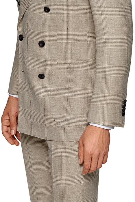 LIGHT BROWN CHECKED TAILORED FIT HAVANA SUIT 8