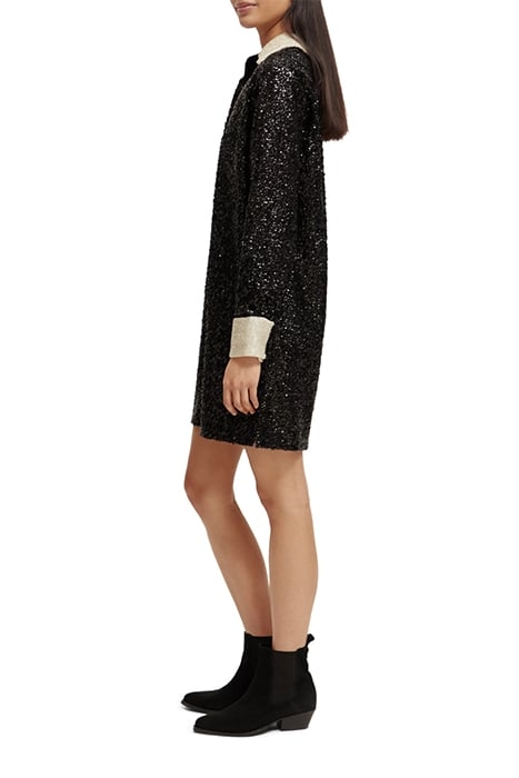 SEQUIN MINI DRESS BLACK 6