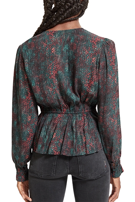 V-NECK PEPLUM TOP SNAKE 2