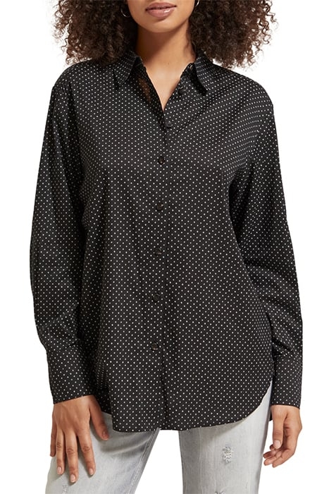 ALL OVER PRINTED RELAXED FIT SHIRT POLKA EVENING BLACK 1