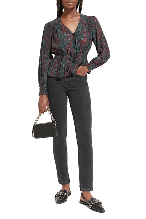 V-NECK PEPLUM TOP SNAKE 3