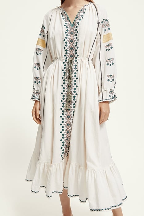 EMBROIDERED MAXI DRESS ECRU 1